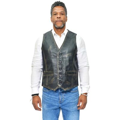 Infinity Leather Klassische Herren-Lederweste-Chester Schwarz M Infinity Leather Klassische Herren-Lederweste-Chester Schwarz M