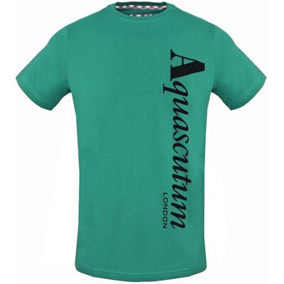 Aquascutum Vertikales Logo Grünes T-Shirt Grün S Aquascutum Vertikales Logo Grünes T-Shirt Grün S