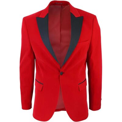 TruClothing Herren-Blazer aus rotem Samt-Dinner-Smoking-Anzug Rot 44 (Brust) TruClothing Herren-Blazer aus rotem Samt-Dinner-Smoking-Anzug Rot 44 (Brust)