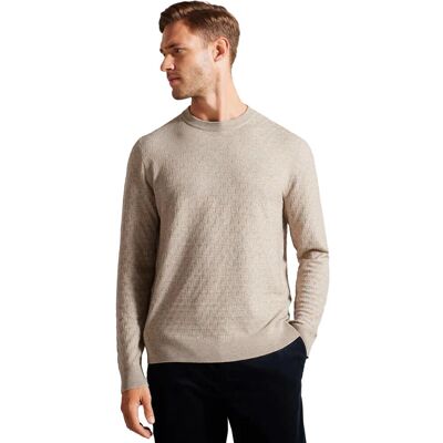 Ted Baker Herren Strickpullover mit Rundhalsausschnitt - Loung Braun L Ted Baker Herren Strickpullover mit Rundhalsausschnitt - Loung Braun L