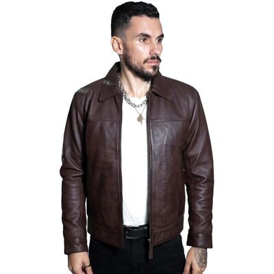 Infinity Leather Herren Leder Harrington Jacke-Shanghai Braun S Infinity Leather Herren Leder Harrington Jacke-Shanghai Braun S