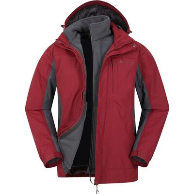 Mountain Warehouse Herren Thunderstorm 3 in 1 Wasserdichte Jacke (Rot) Rot S Mountain Warehouse Herren Thunderstorm 3 in 1 Wasserdichte Jacke (Rot) Rot S