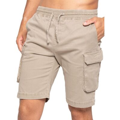 Enzo Herren Cargo Shorts - Beige Beige L Enzo Herren Cargo Shorts - Beige Beige L