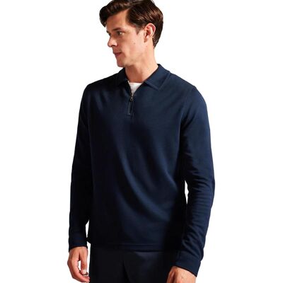 Ted Baker Herren Langarm-Poloshirt - Karpol Marine L Ted Baker Herren Langarm-Poloshirt - Karpol Marine L