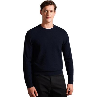Ted Baker Herren Strickpullover mit Rundhalsausschnitt - Loung Marine L Ted Baker Herren Strickpullover mit Rundhalsausschnitt - Loung Marine L