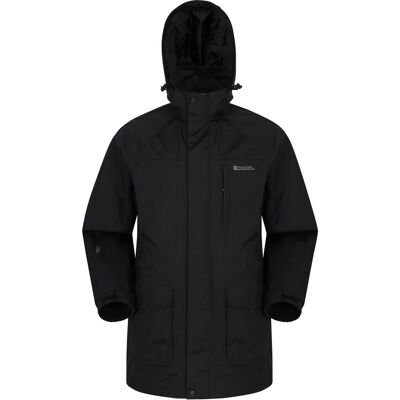 Mountain Warehouse Herren Glacier II lange wasserdichte Jacke (schwarz) Schwarz L Mountain Warehouse Herren Glacier II lange wasserdichte Jacke (schwarz) Schwarz L