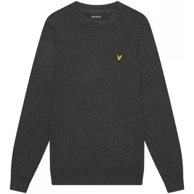 Lyle & Scott � Rundhalspullover aus Baumwollmerinowolle in Grau Anthrazit L Lyle & Scott � Rundhalspullover aus Baumwollmerinowolle in Grau Anthrazit L