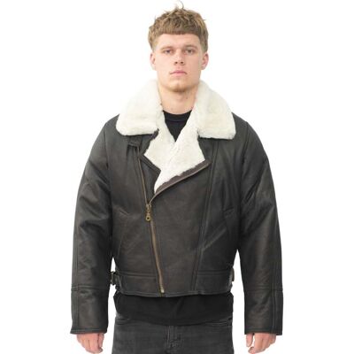 Infinity Leather Herren-Bomberjacke aus Schaffellleder aus dem 2. Weltkrieg – Tucson Braun S Infinity Leather Herren-Bomberjacke aus Schaffellleder aus dem 2. Weltkrieg – Tucson Braun S