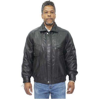 Infinity Leather Klassische Herren-Harrington-Bomber-Lederjacke-Minsk Schwarz XS Infinity Leather Klassische Herren-Harrington-Bomber-Lederjacke-Minsk Schwarz XS