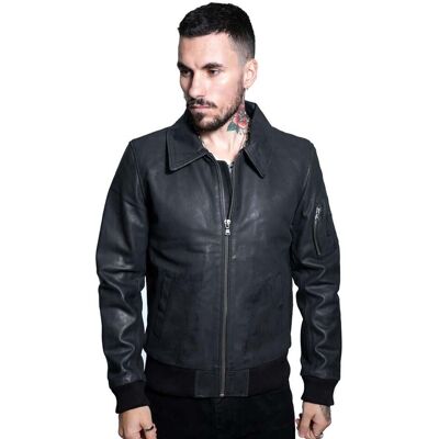 Infinity Leather Herren A2 Rindsleder-Bomberjacke-Oslo Schwarz S Infinity Leather Herren A2 Rindsleder-Bomberjacke-Oslo Schwarz S