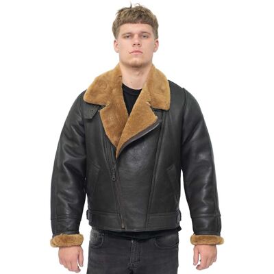 Infinity Leather Herren-Bomberjacke aus Schaffellleder aus dem 2. Weltkrieg – Tucson Braun L Infinity Leather Herren-Bomberjacke aus Schaffellleder aus dem 2. Weltkrieg – Tucson Braun L