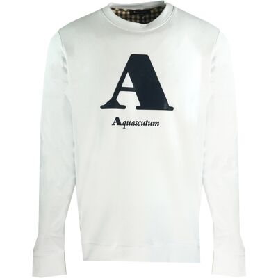 Aquascutum "A" Logo White Sweatshirt Weiß L Aquascutum "A" Logo White Sweatshirt Weiß L