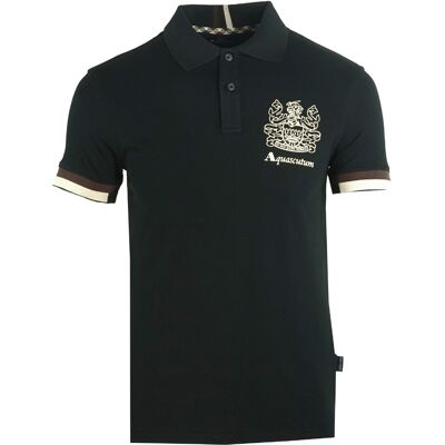 Aquascutum Aldis Crest Logo Schwarzes Poloshirt Schwarz S Aquascutum Aldis Crest Logo Schwarzes Poloshirt Schwarz S