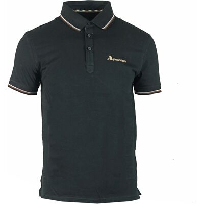 Aquascutum Markenlogo Schwarzes Poloshirt Schwarz S Aquascutum Markenlogo Schwarzes Poloshirt Schwarz S