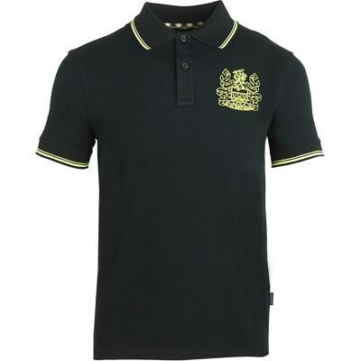 Aquascutum Aldis Gelbes Wappen Schwarzes Poloshirt Schwarz S Aquascutum Aldis Gelbes Wappen Schwarzes Poloshirt Schwarz S