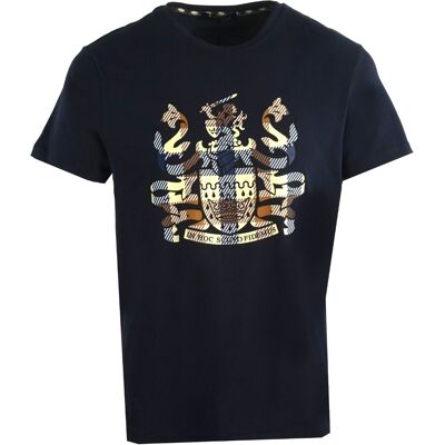 Aquascutum Aldis Check Logo Navy T-Shirt Blau S Aquascutum Aldis Check Logo Navy T-Shirt Blau S