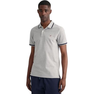 Gant Herren Kippen Pique Polo Shirt Grau S Gant Herren Kippen Pique Polo Shirt Grau S