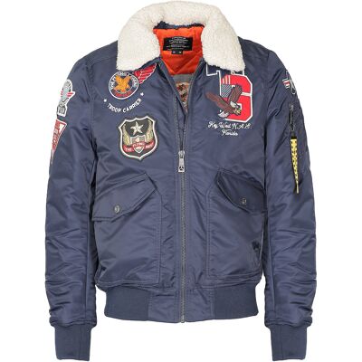 Top Gun Bomberjacke TG23002 mit Kunstfellkragen Marine XL Top Gun Bomberjacke TG23002 mit Kunstfellkragen Marine XL