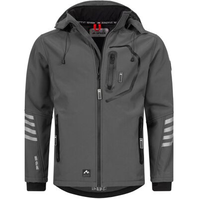 Arctic Seven Herren Softshell Jacke Übergangsjacke – Grau-Schwarz Schwarz S Arctic Seven Herren Softshell Jacke Übergangsjacke – Grau-Schwarz Schwarz S