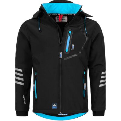 Arctic Seven Herren Softshell Jacke Übergangsjacke – Schwarz-Blau Schwarz L Arctic Seven Herren Softshell Jacke Übergangsjacke – Schwarz-Blau Schwarz L
