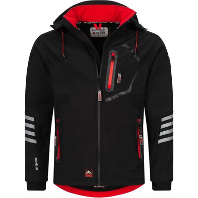 Arctic Seven Herren Softshell Jacke Übergangsjacke – Schwarz-Rot Schwarz M Arctic Seven Herren Softshell Jacke Übergangsjacke – Schwarz-Rot Schwarz M