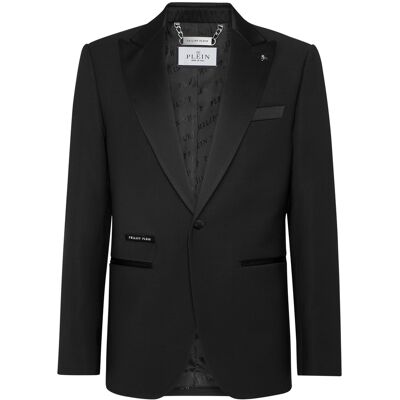 Philipp Plein Einknopf-Blazer Slim Fit Gothic Plein Schwarz Philipp Plein Einknopf-Blazer Slim Fit Gothic Plein Schwarz