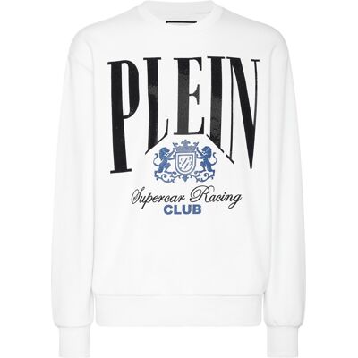 Philipp Plein Sweatshirt Round Neck Ls Racing Club Weiß M Philipp Plein Sweatshirt Round Neck Ls Racing Club Weiß M