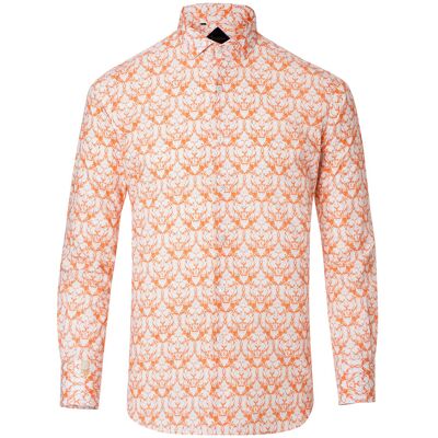 Billionaire Hemd Slim Fit Weiß und Orange S Billionaire Hemd Slim Fit Weiß und Orange S
