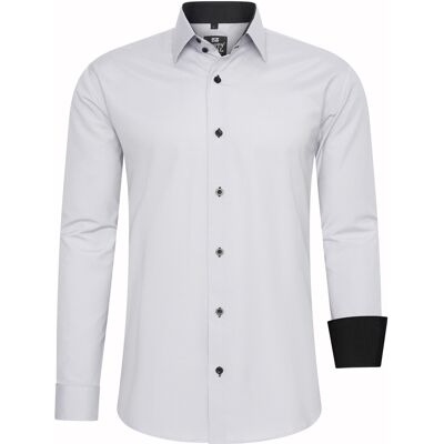 Rusty Neal Businesshemd Slim Fit aus Premium Cotton-Stretch - Grau Grau XL Rusty Neal Businesshemd Slim Fit aus Premium Cotton-Stretch - Grau Grau XL