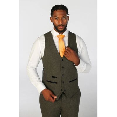 Paul Andrew Olivgrüne Herrenweste aus Wollmischung mit Tweed Grün 50 (Brust) Paul Andrew Olivgrüne Herrenweste aus Wollmischung mit Tweed Grün 50 (Brust)