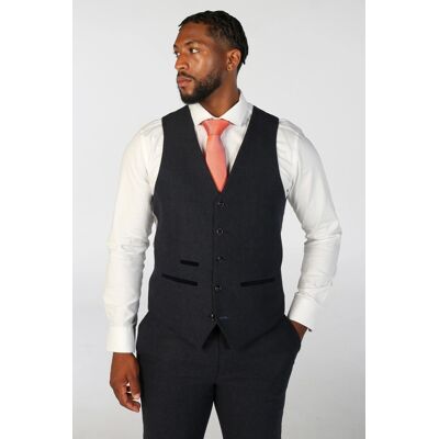 Paul Andrew Marineblaue Weste aus Wollmischung und Tweed für Herren Blau 48 (Brust) Paul Andrew Marineblaue Weste aus Wollmischung und Tweed für Herren Blau 48 (Brust)