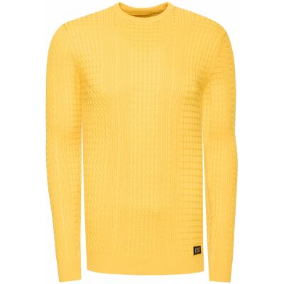 Rusty Neal Super-Slim-Fit Streetwear Fein Strick Pullover Gelb XL Rusty Neal Super-Slim-Fit Streetwear Fein Strick Pullover Gelb XL