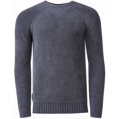 Rusty Neal Verwaschener Strick Pullover im Vintage Look Dunkelgrau M Rusty Neal Verwaschener Strick Pullover im Vintage Look Dunkelgrau M
