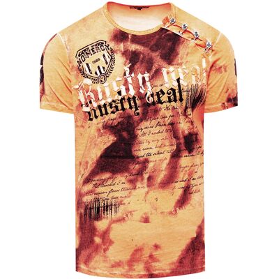 RUSTY NEAL M orange Batik T-Shirt - T-Shirt RUSTY NEAL M orange Batik T-Shirt - T-Shirt