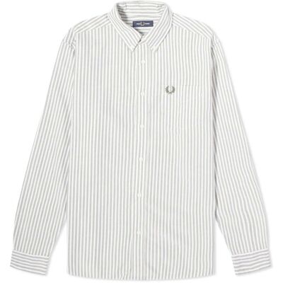 Fred Perry - Gestreiftes Oxford-Hemd „Field" in Grün Grün S Fred Perry - Gestreiftes Oxford-Hemd „Field" in Grün Grün S