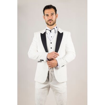 TruClothing Herren Weiß 3-Teiliges Samt Hochzeits-Tuxedo Anzug Weiß 36" (Chest) 30" (Waist) TruClothing Herren Weiß 3-Teiliges Samt Hochzeits-Tuxedo Anzug Weiß 36" (Chest) 30" (Waist)