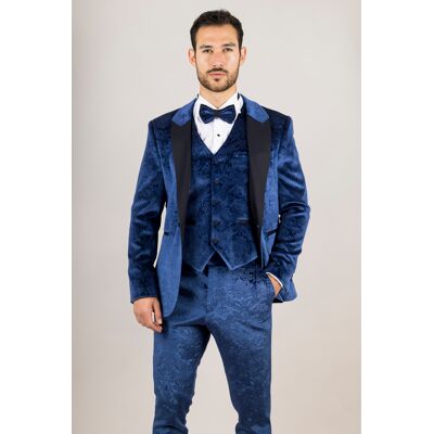 TruClothing Blauer 3-teiliger Hochzeits-Smokinganzug aus Samt für Herren Blau 38" (Brust) 30" (Taille) TruClothing Blauer 3-teiliger Hochzeits-Smokinganzug aus Samt für Herren Blau 38" (Brust) 30" (Taille)