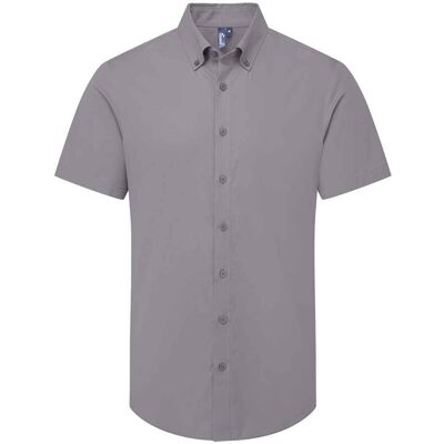 Premier - "Supreme" Formelles Hemd für Herren kurzärmlig (Stahl) Grau L Premier - "Supreme" Formelles Hemd für Herren kurzärmlig (Stahl) Grau L