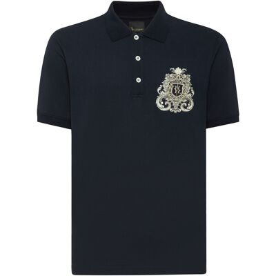 Billionaire Polohemd Ss Crest Barock Dunkelblau L Billionaire Polohemd Ss Crest Barock Dunkelblau L