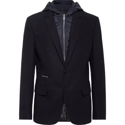Philipp Plein Blazer mit Kapuze aus wasserabweisender Wolle Dunkelblau 48 (Brust) Philipp Plein Blazer mit Kapuze aus wasserabweisender Wolle Dunkelblau 48 (Brust)