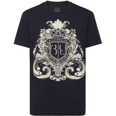 Billionaire T-Shirt Rundhalsausschnitt Ss Crest Barock Dunkelblau L Billionaire T-Shirt Rundhalsausschnitt Ss Crest Barock Dunkelblau L