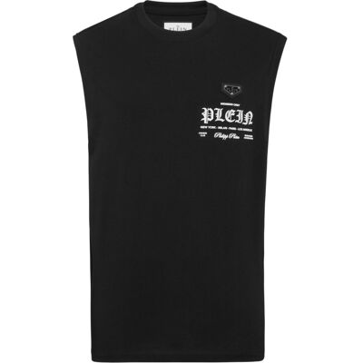 Philipp Plein Ärmelloses T-Shirt mit Rundhalsausschnitt Schwarz 2XL Philipp Plein Ärmelloses T-Shirt mit Rundhalsausschnitt Schwarz 2XL