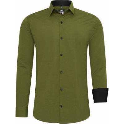 Rusty Neal Business Hemd S - 6XL Slim Fit Premium Cotton-Stretch Khaki S Rusty Neal Business Hemd S - 6XL Slim Fit Premium Cotton-Stretch Khaki S