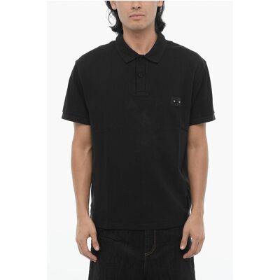 Neil Barrett Locker geschnittenes Poloshirt mit zwei Knöpfen und Piercing-Detail in Schwarz Schwarz S Neil Barrett Locker geschnittenes Poloshirt mit zwei Knöpfen und Piercing-Detail in Schwarz Schwarz S