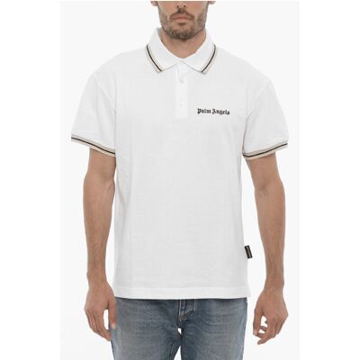 Palm Angels 3-Knopf-Poloshirt aus Piquet-Baumwolle in Weiß Weiß L Palm Angels 3-Knopf-Poloshirt aus Piquet-Baumwolle in Weiß Weiß L