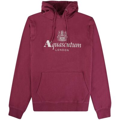 Aquascutum Active - Burgunderroter Kapuzenpullover mit großem Logo Dunkelrot 2XL Aquascutum Active - Burgunderroter Kapuzenpullover mit großem Logo Dunkelrot 2XL