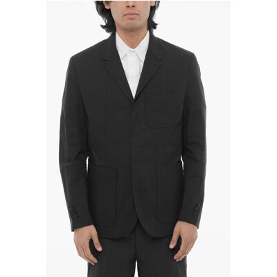 Neil Barrett Ungefütterter Slim Fit Blazer mit aufgesetzten Taschen in Schwarz Schwarz ES 48 Neil Barrett Ungefütterter Slim Fit Blazer mit aufgesetzten Taschen in Schwarz Schwarz ES 48