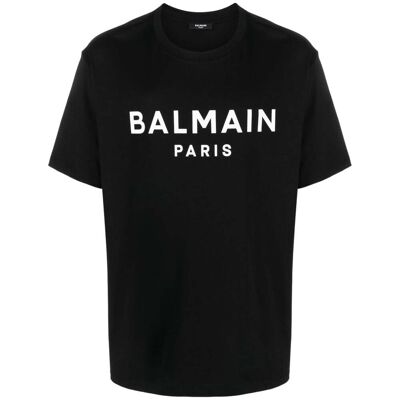 Balmain Paris - Schwarzes T-Shirt mit auffälligem Markenlogo Schwarz M Balmain Paris - Schwarzes T-Shirt mit auffälligem Markenlogo Schwarz M