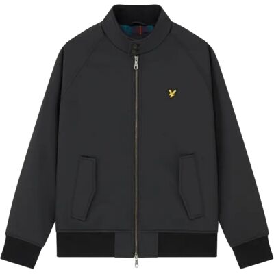 Tiefschwarze Softshell-Jacke mit Lyle & Scott-Markenemblem Schwarz S Tiefschwarze Softshell-Jacke mit Lyle & Scott-Markenemblem Schwarz S