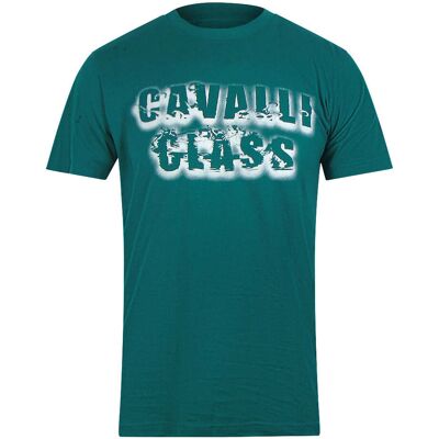 Cavalli Class - T-shirt In Rauchgrün Mit Auffälligem Logo Grün M Cavalli Class - T-shirt In Rauchgrün Mit Auffälligem Logo Grün M